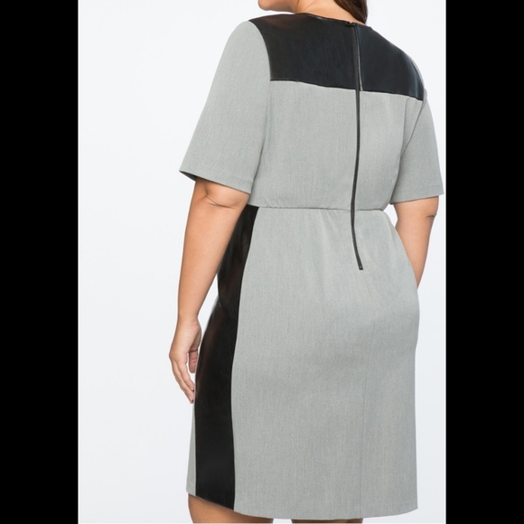 NWT Premier Bi-Stretch Faux Leather Mix Work Dress (16) - Picture 5 of 7